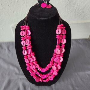Paparazzi Hot Pink Layered Necklace Set